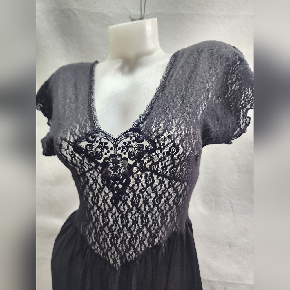 Vintage Black Lace Negliee